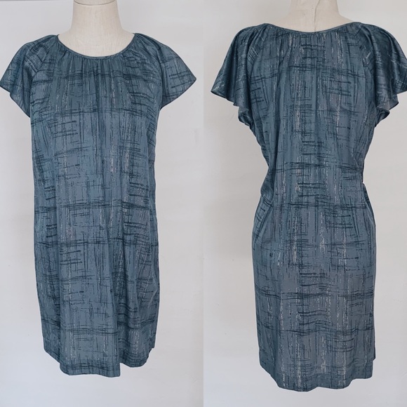 Madewell Dresses & Skirts - Madewell Eliot Shift Flutter Sleeve Satin Dress